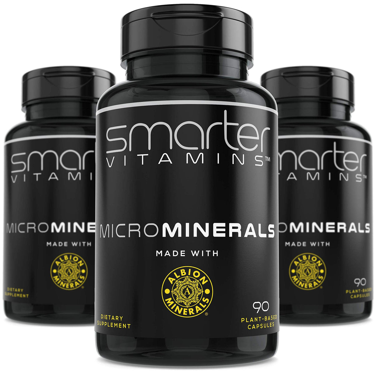 Three-bottle Zinc Glycinate Albion bundle with 270 vegan capsules