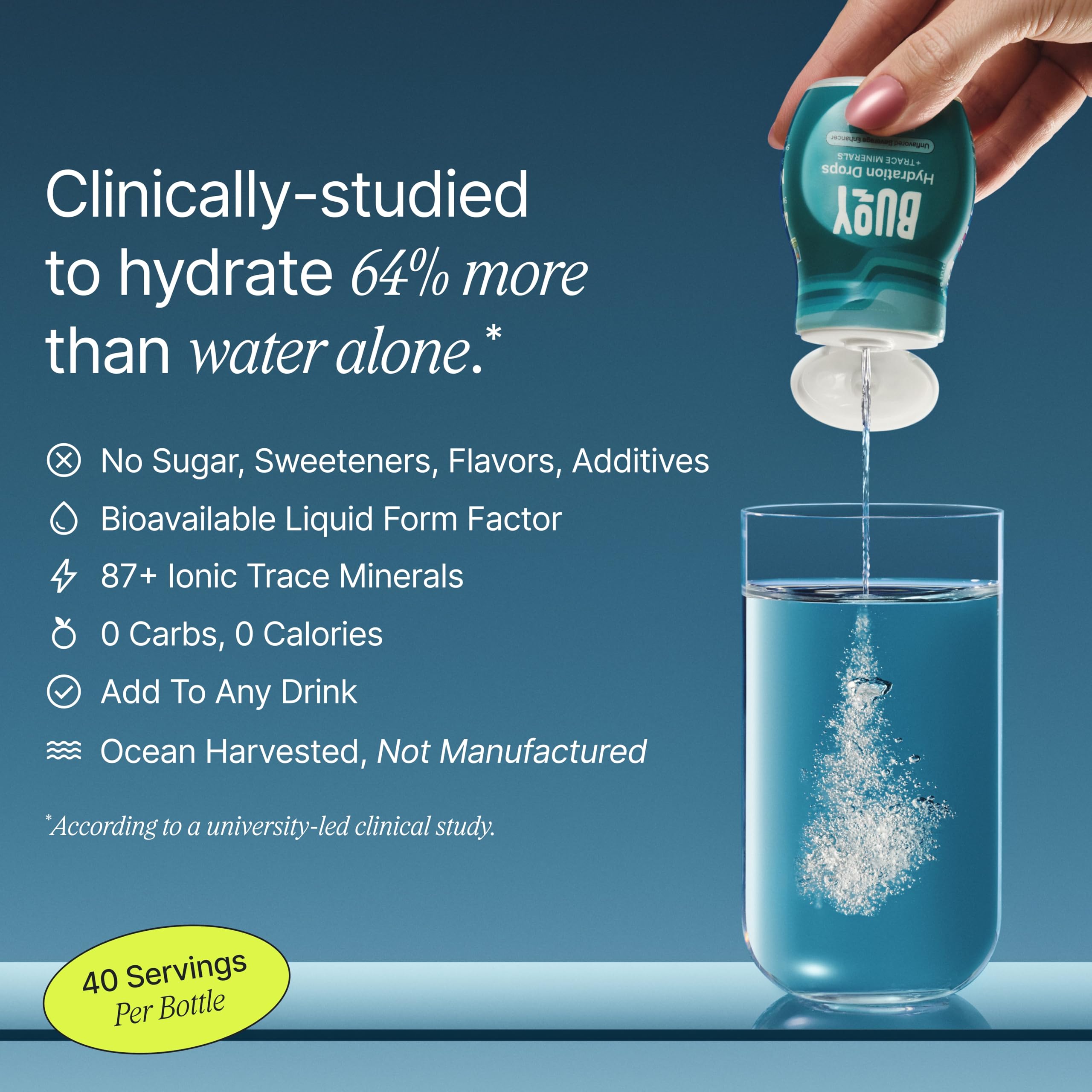 Close-up of Buoy Electrolyte Drops label