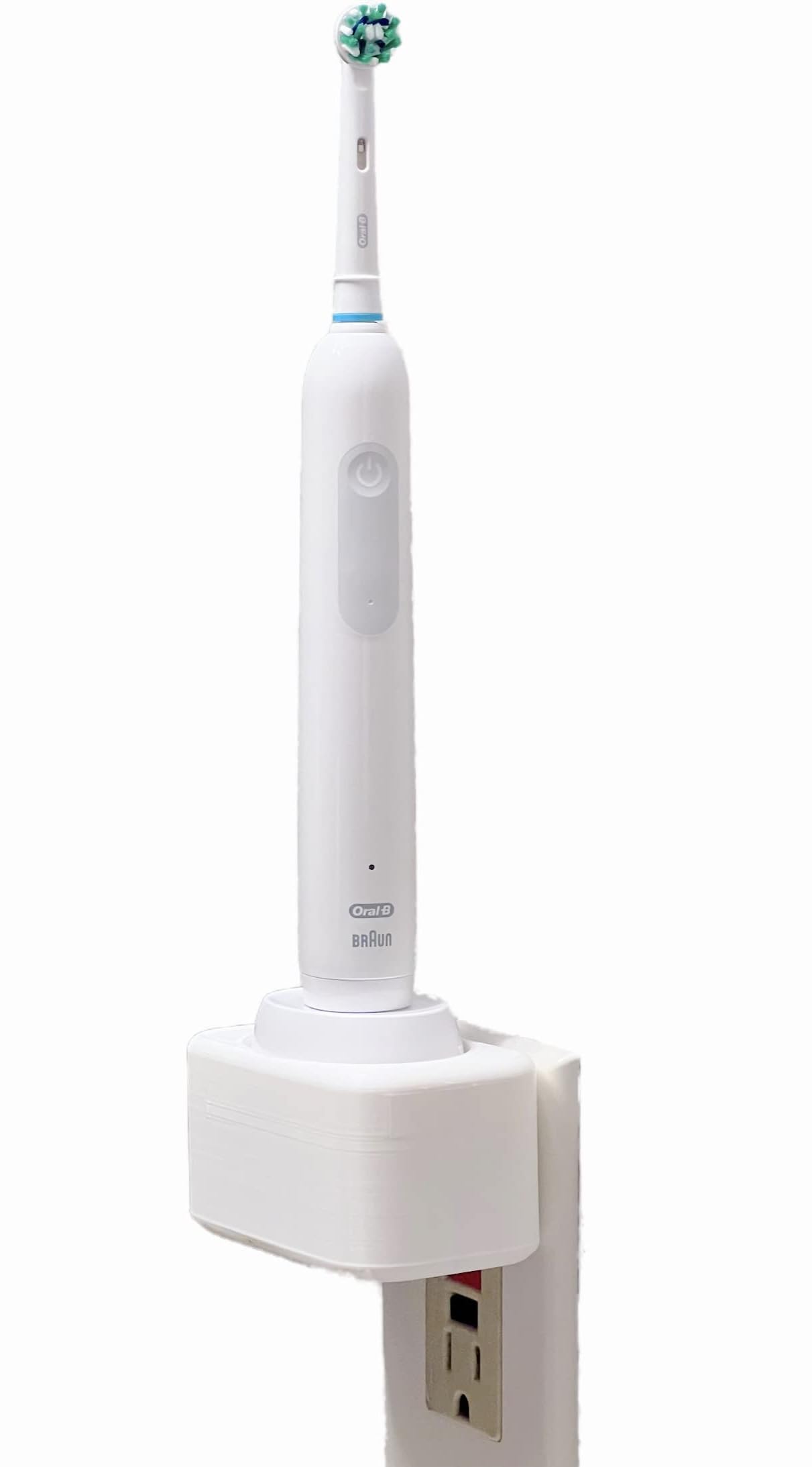 Burd white wall-mounted charger holder for Oral-B