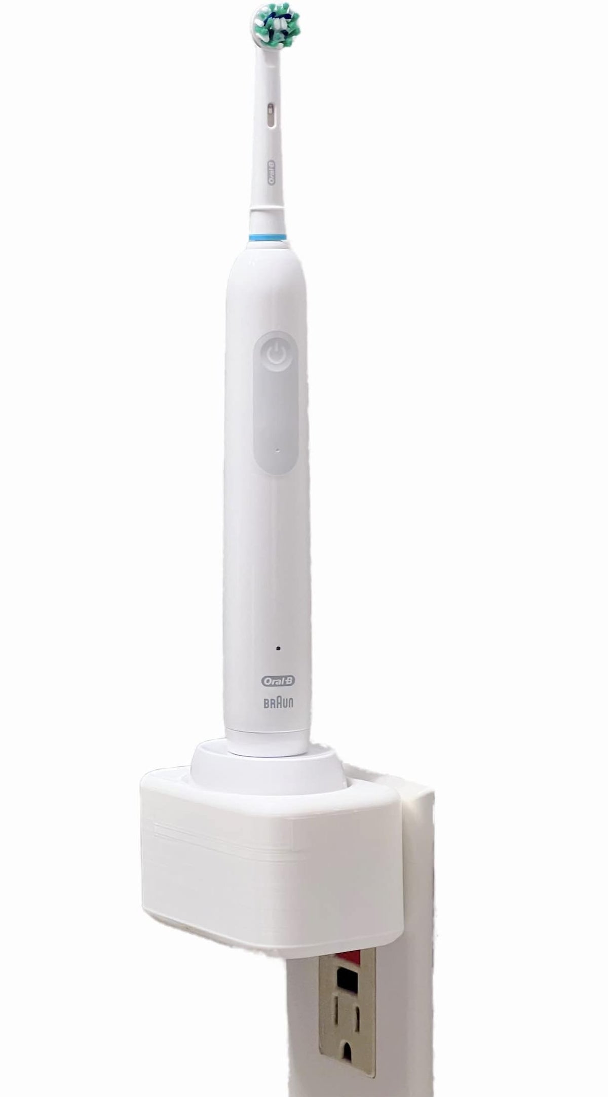 Burd white wall-mounted charger holder for Oral-B