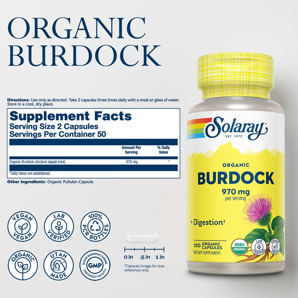 Burdock root capsules 970 mg serving