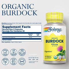 Burdock root capsules 970 mg serving
