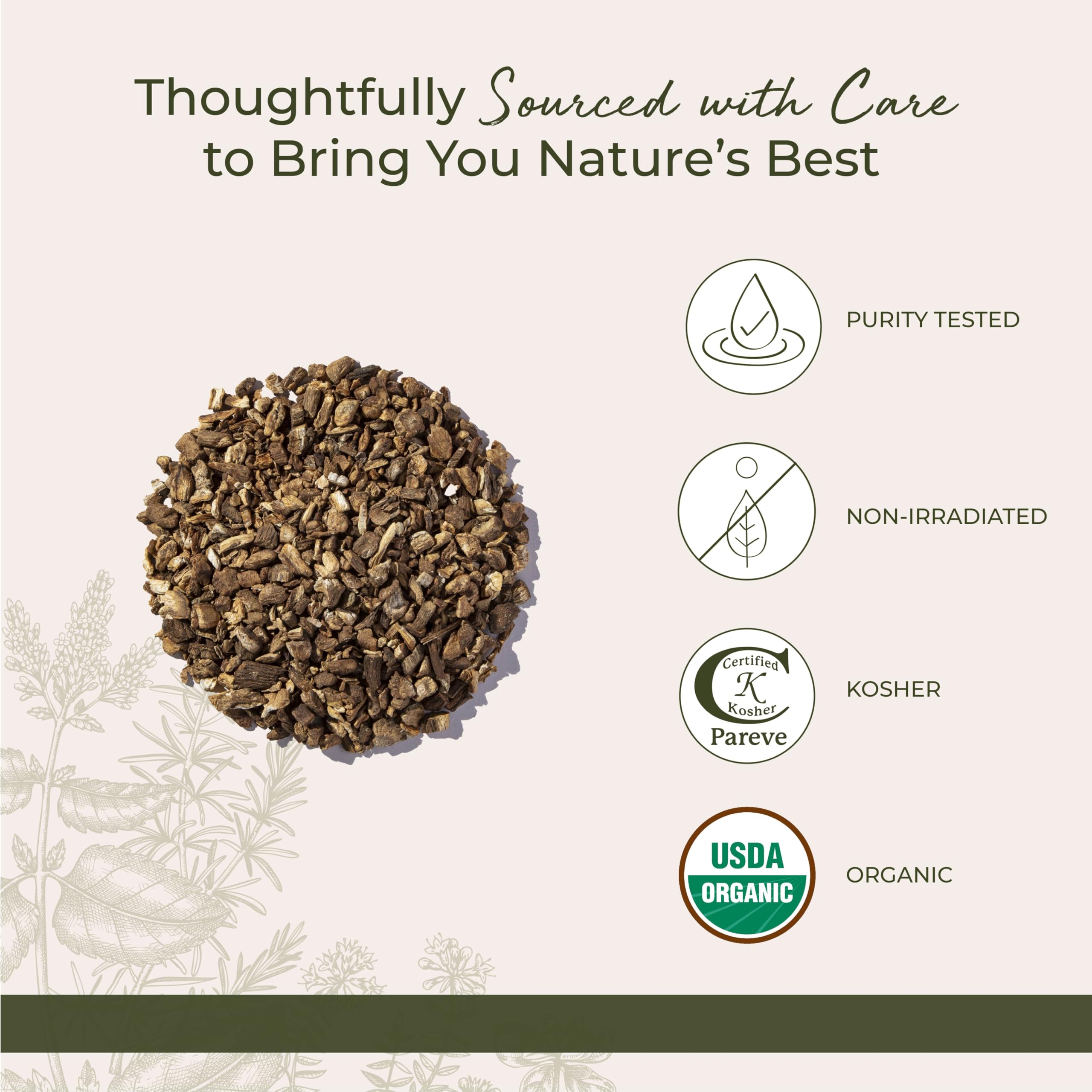 Starwest burdock root organic packaging in mylar bag