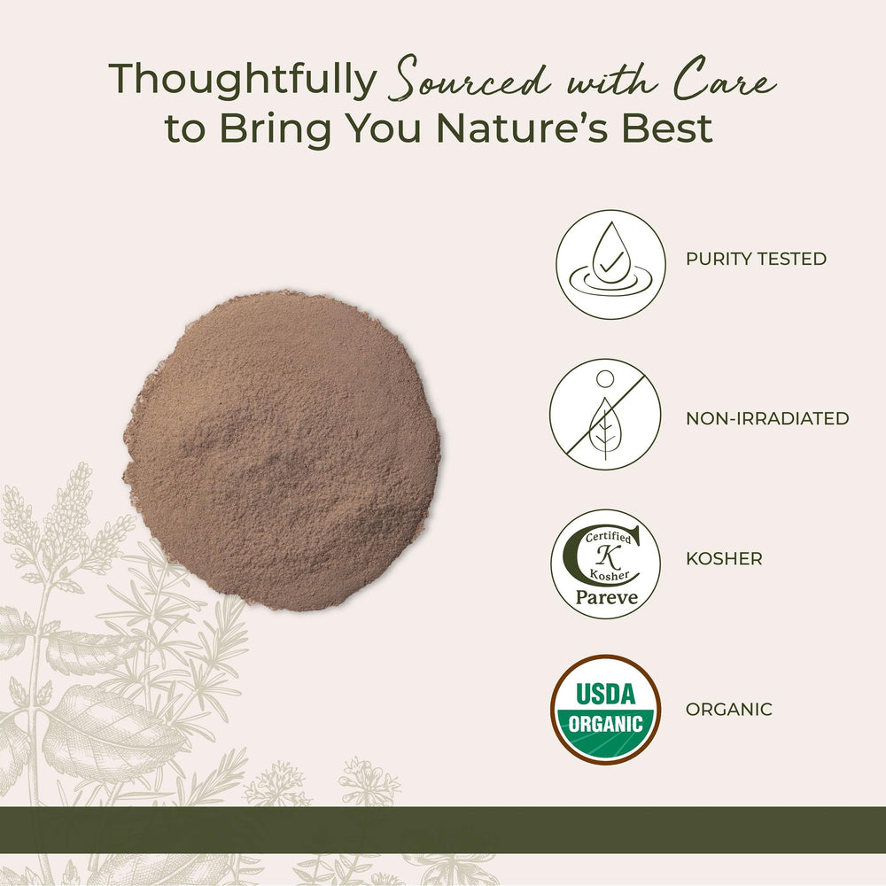 Kosher certified organic burdock root powder label
