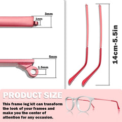 Burgundy metal eyeglass replacement arm – side view