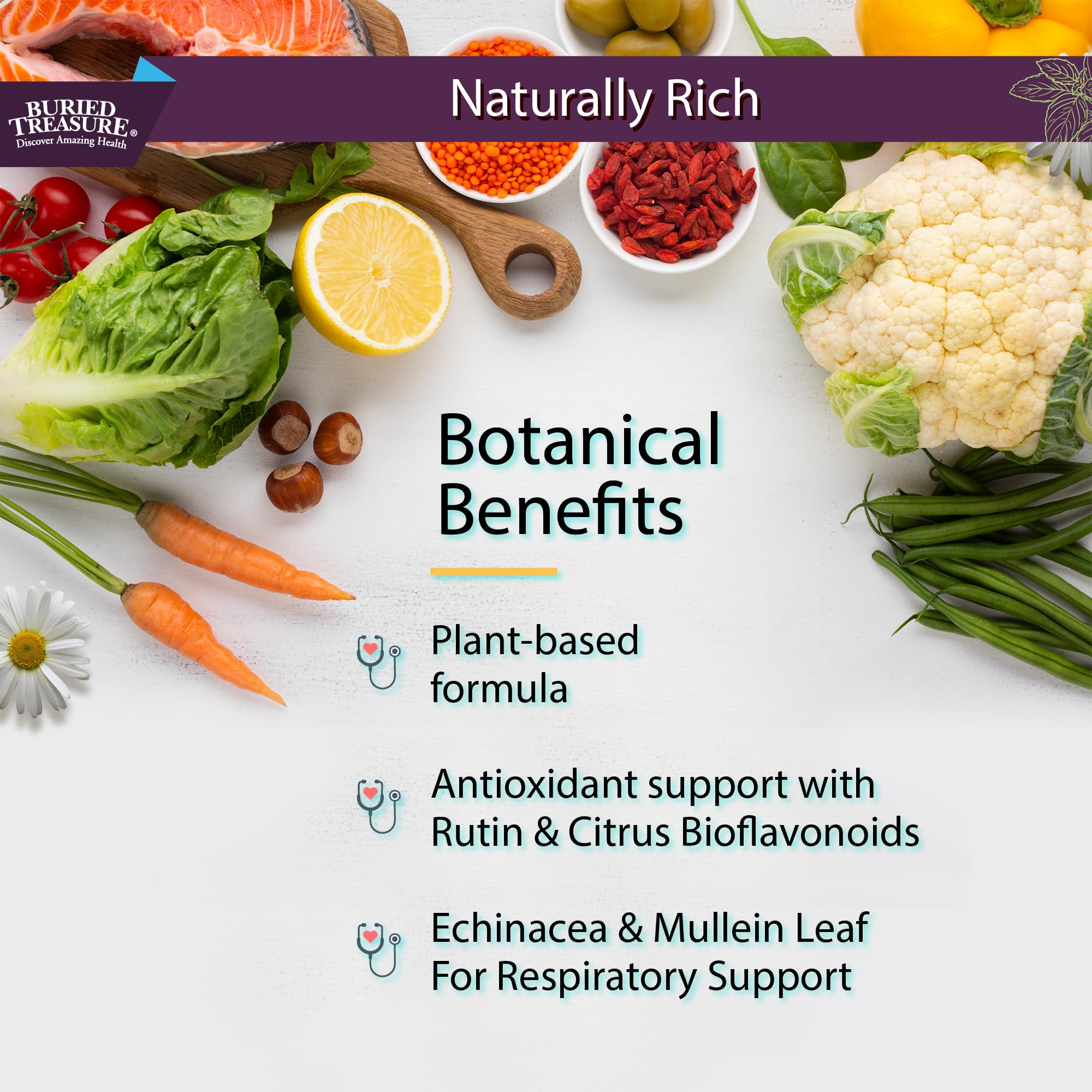 Product label highlighting sugar-free, gluten-free, dairy-free and vegetarian-friendly