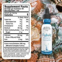 Front view of Buried Treasure Fulvic Mineral Drops bottle