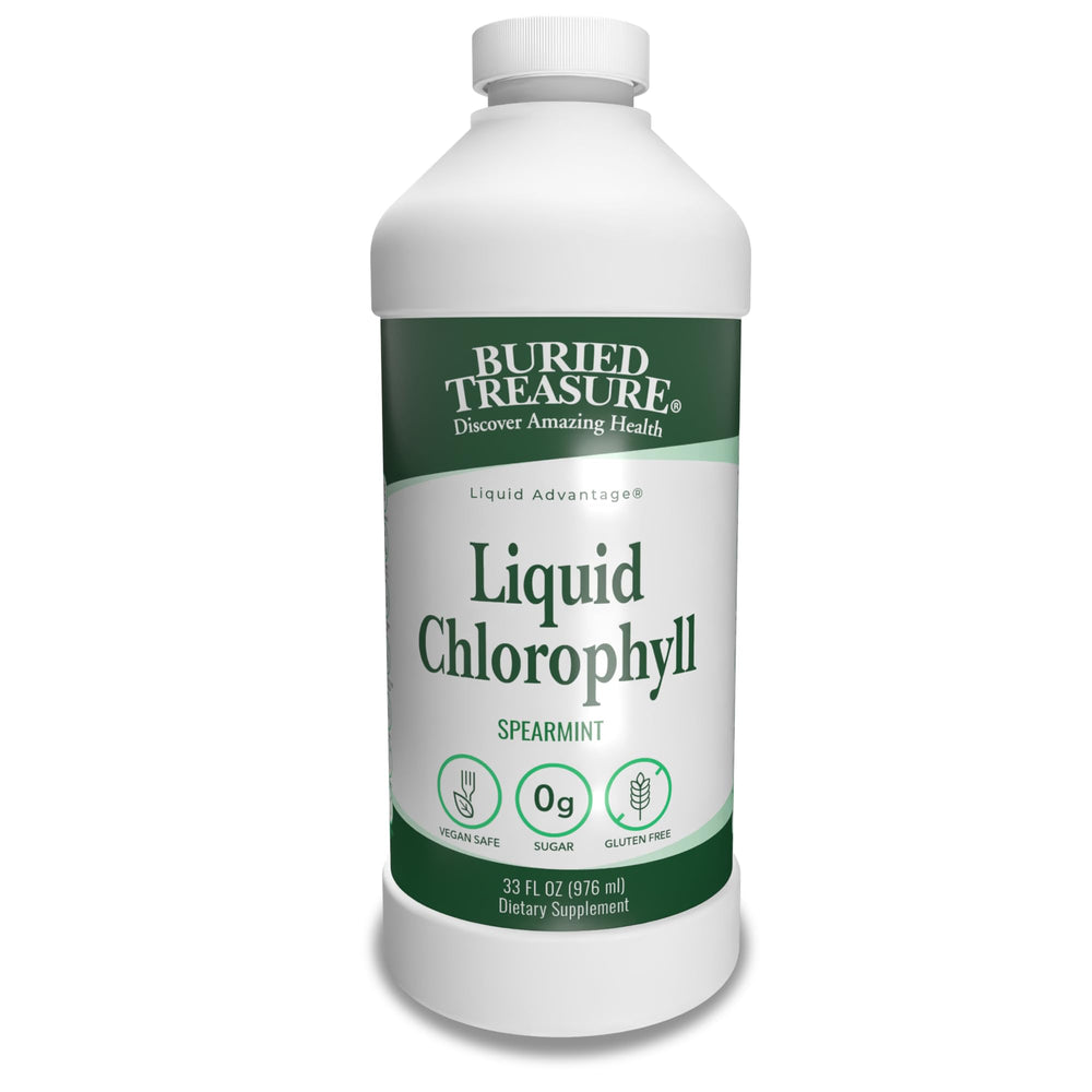 Bottle of Buried Treasure Liquid Chlorophyll 100 mg
