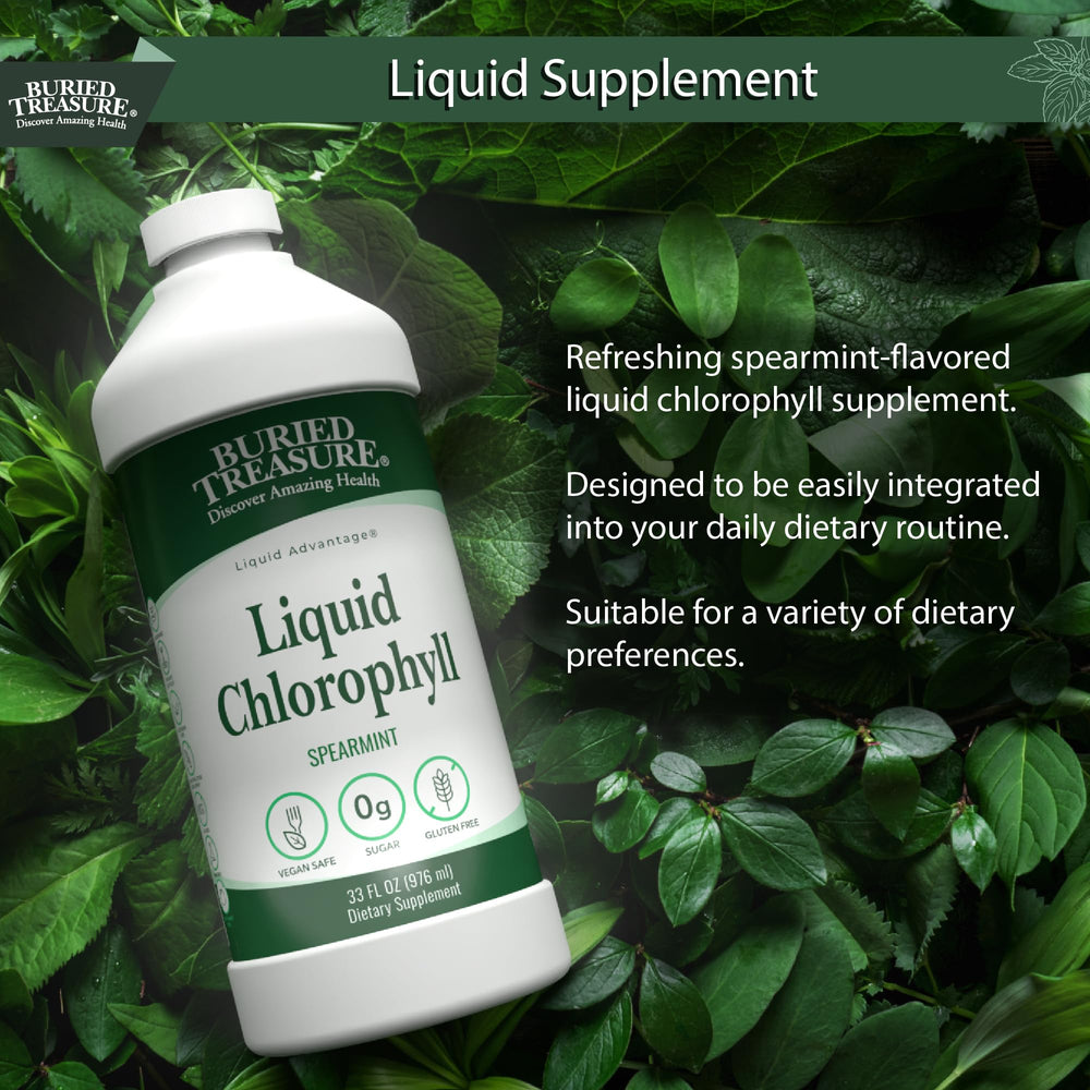 Label of Buried Treasure Liquid Chlorophyll 100 mg