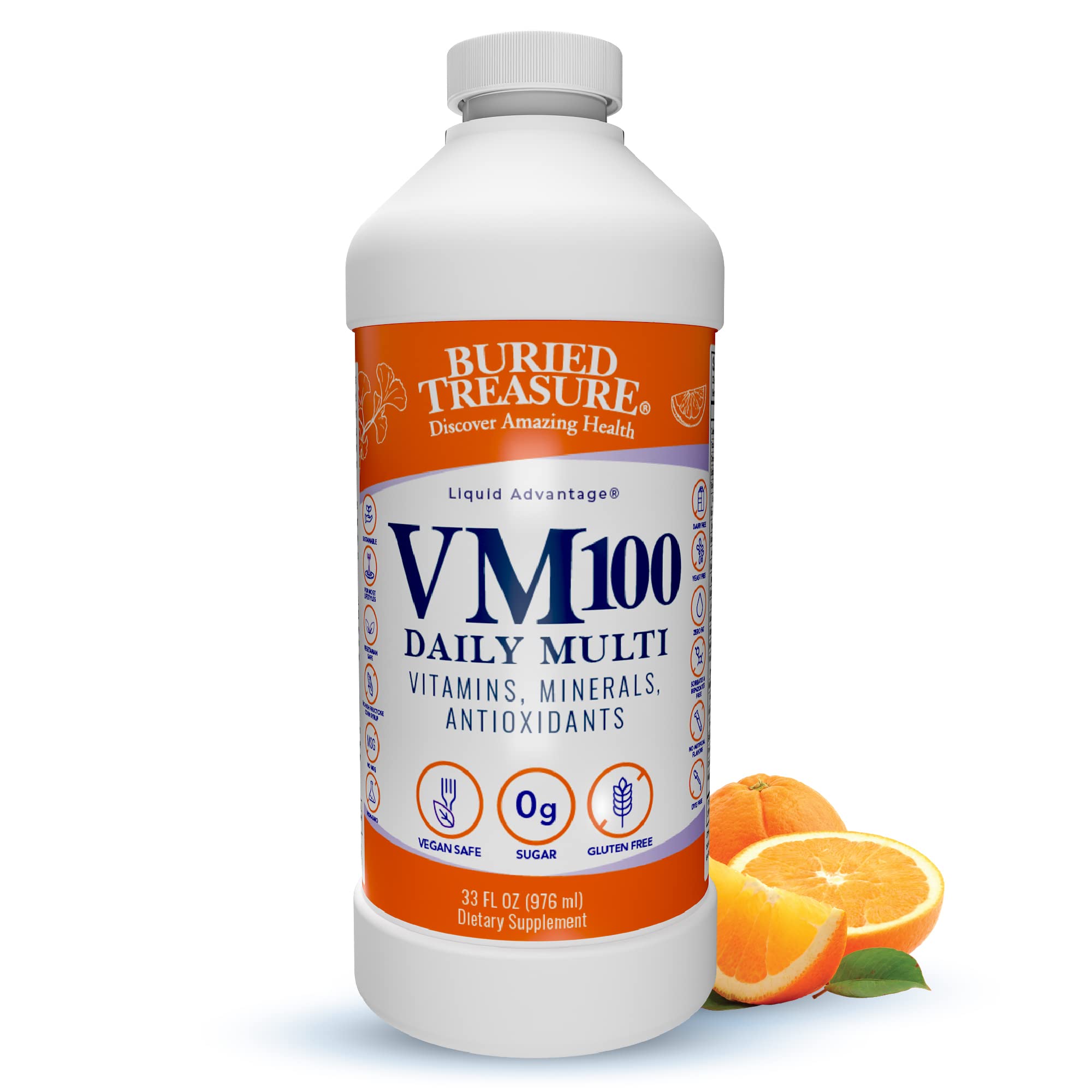 Buried Treasure VM100 Orange Zest bottle front view