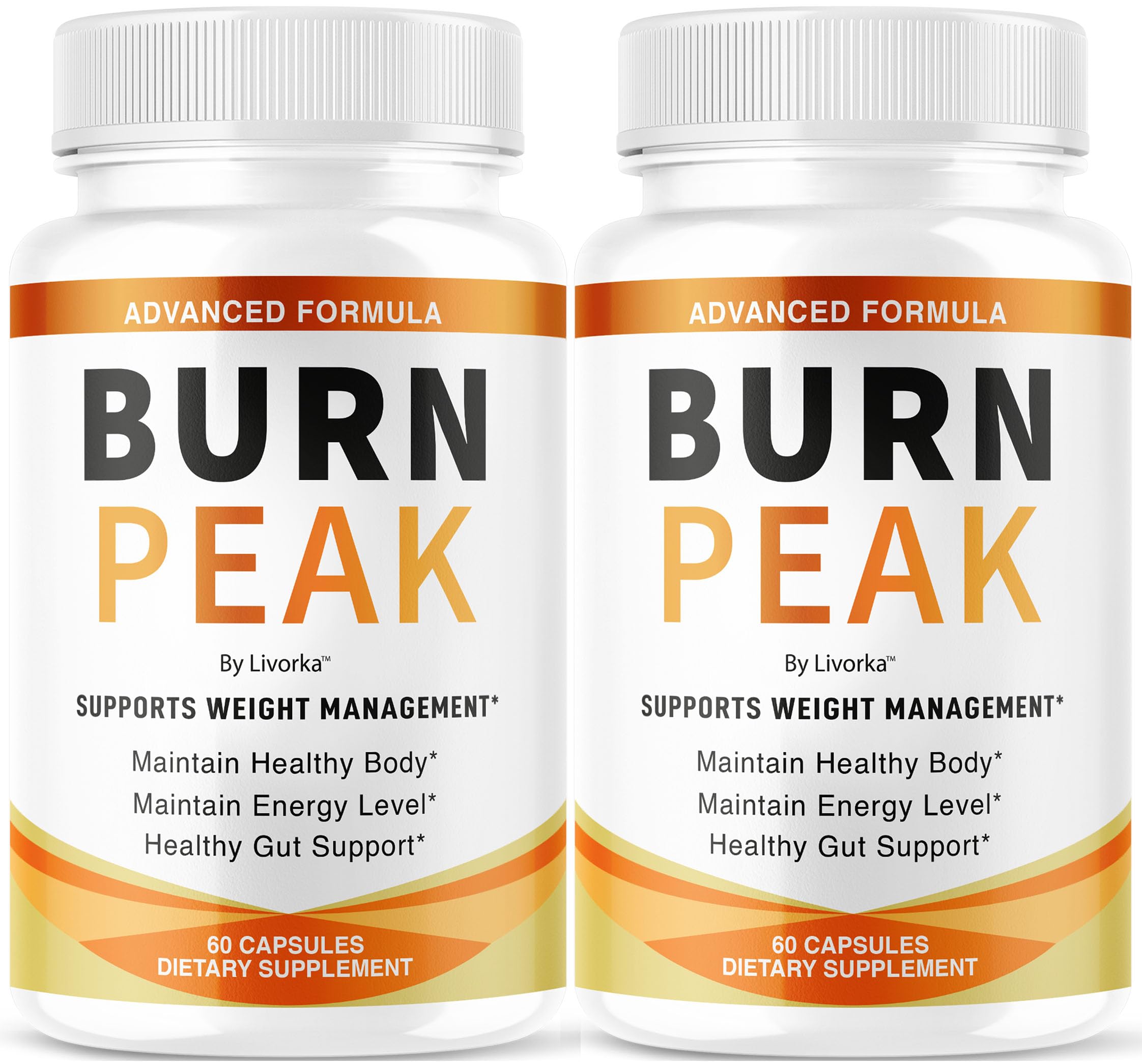Burn Peak Capsules bottle front view – 2-Pack