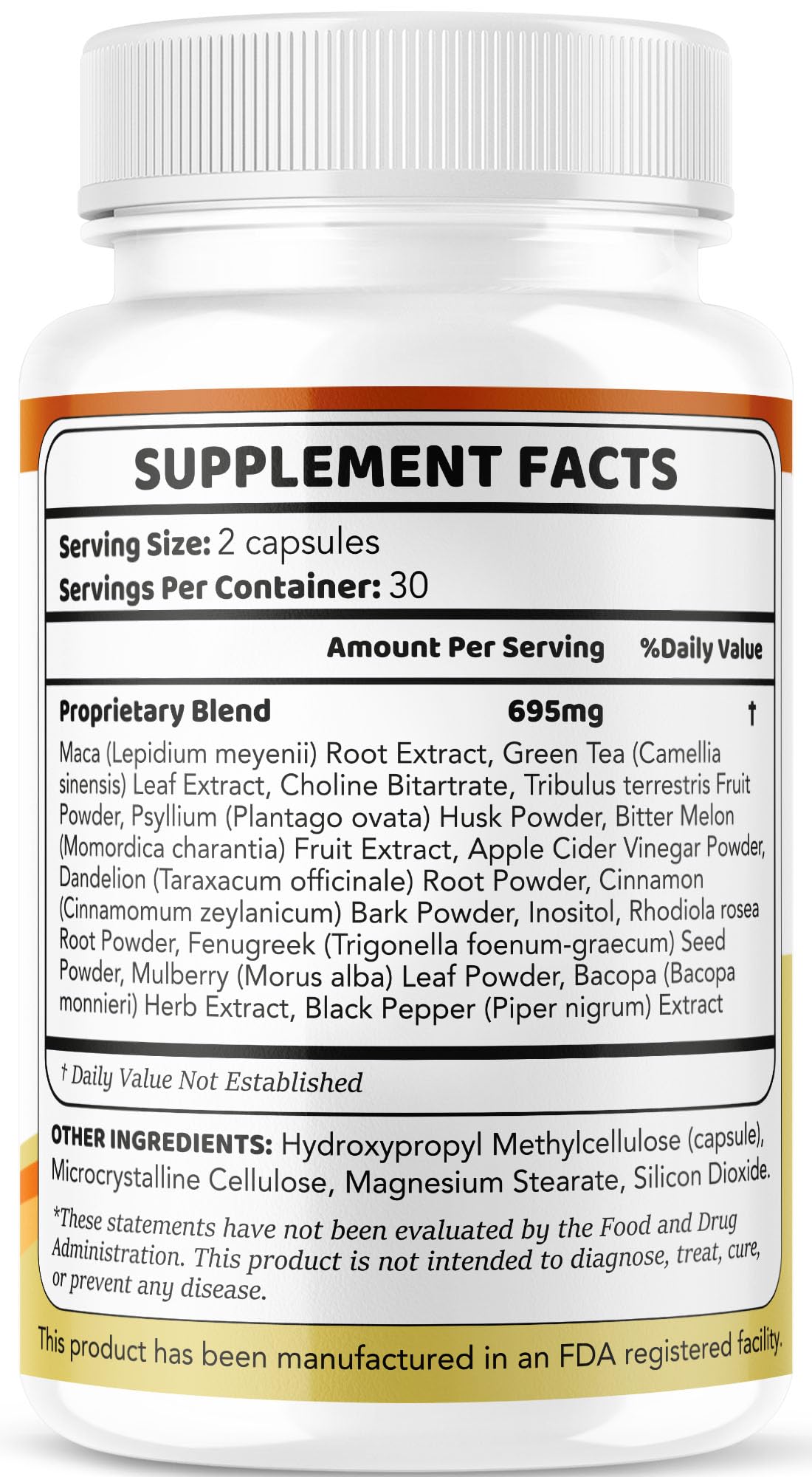 Burn Peak Capsules bottle with glass of water