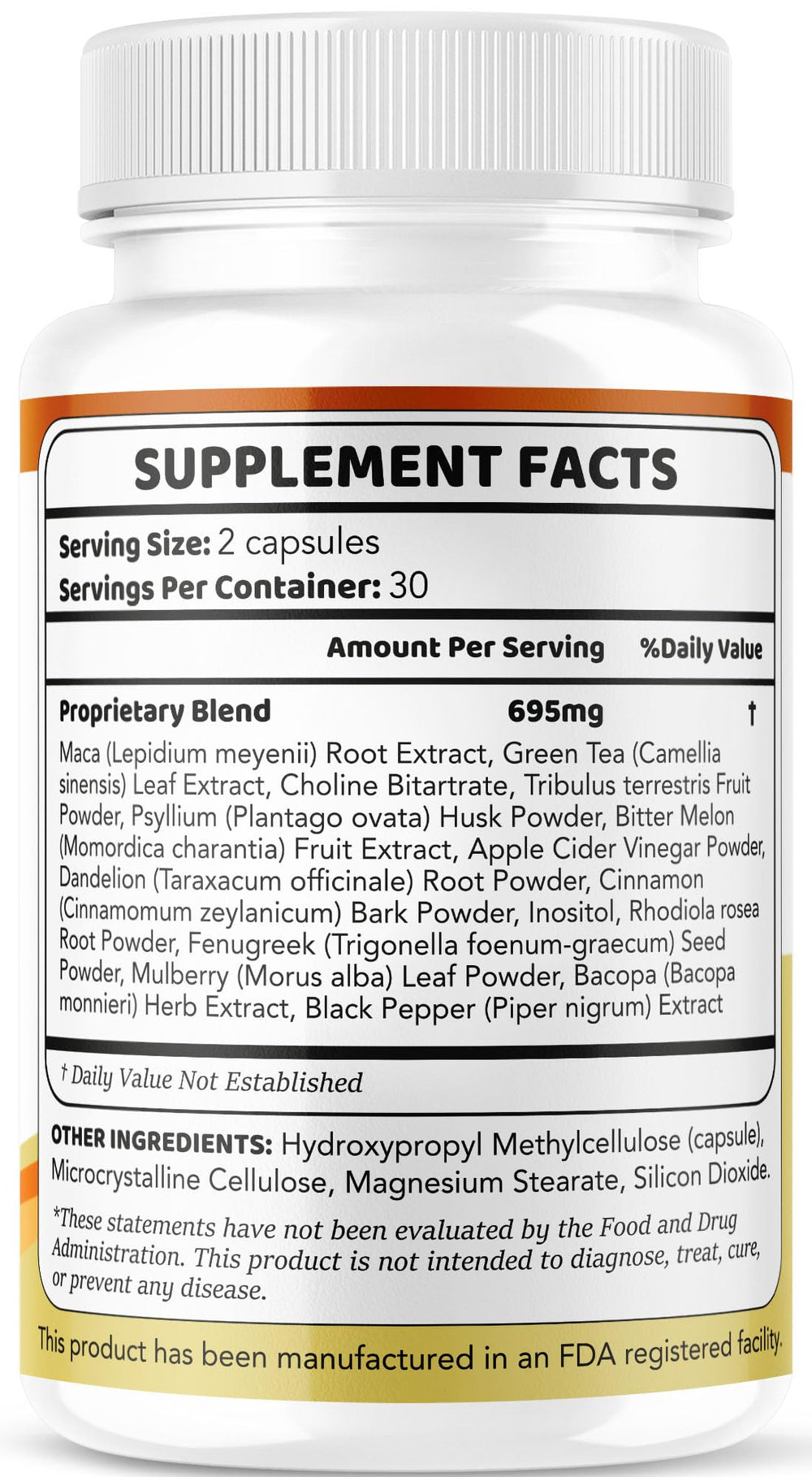 Burn Peak Capsules bottle with glass of water