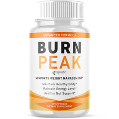 Bottle of Burn Peak Capsules with label visible