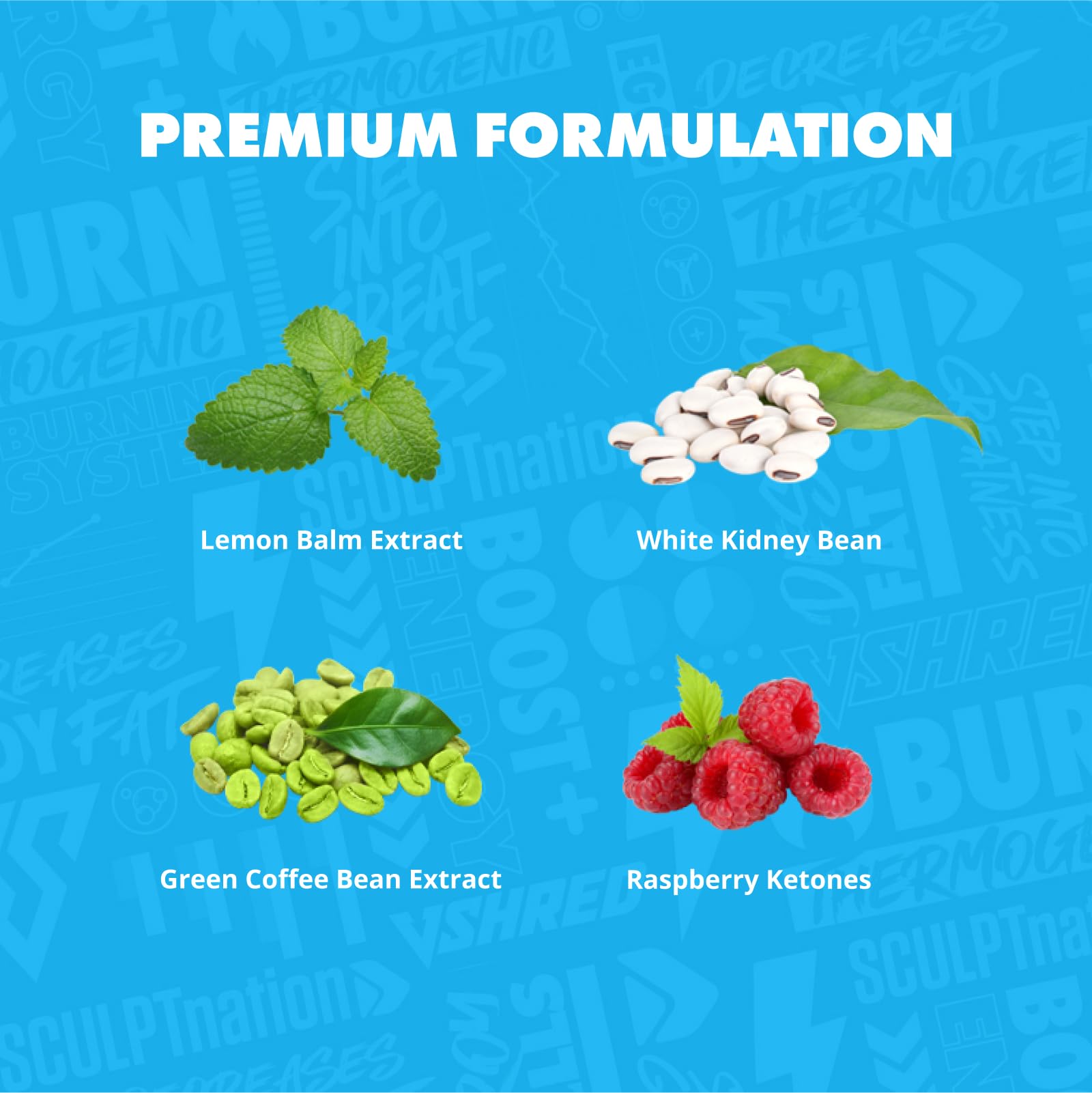 Burn PM capsules spilled on a white surface