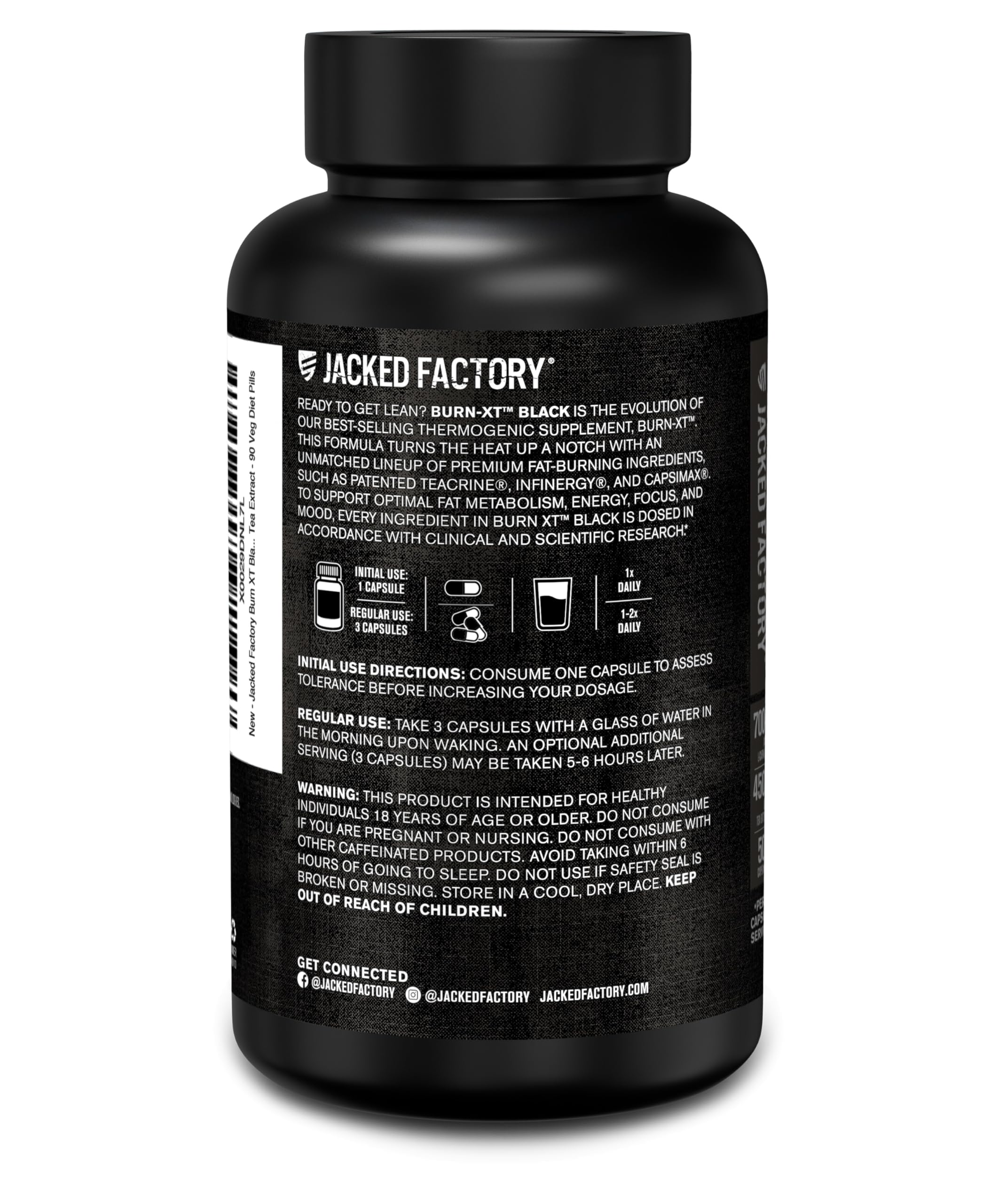 Burn XT Black capsule close-up