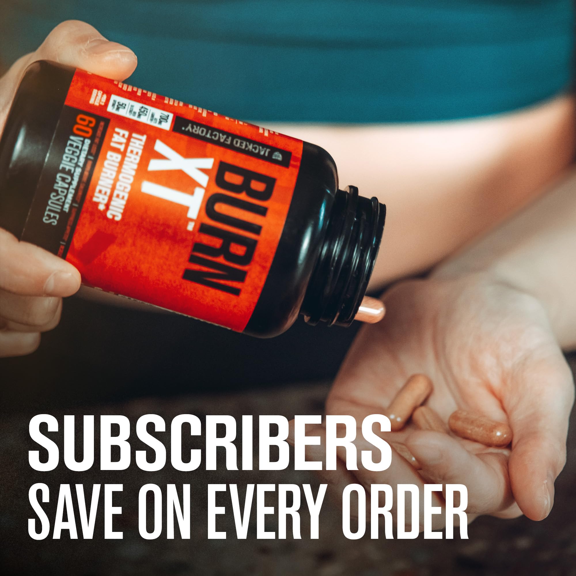 Athlete using Burn-XT for energy and focus during workout