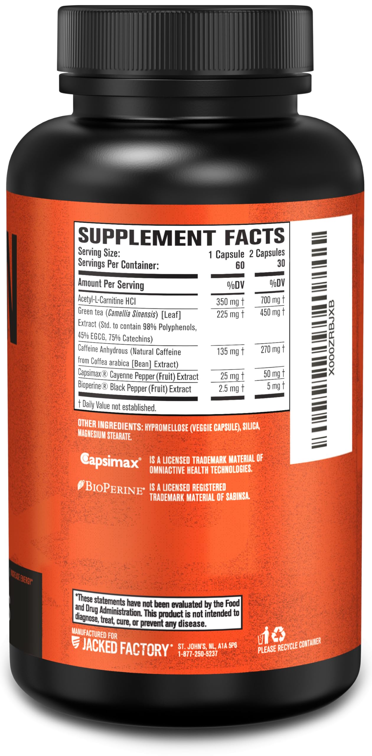 cGMP-Certified facility text on Burn-XT packaging