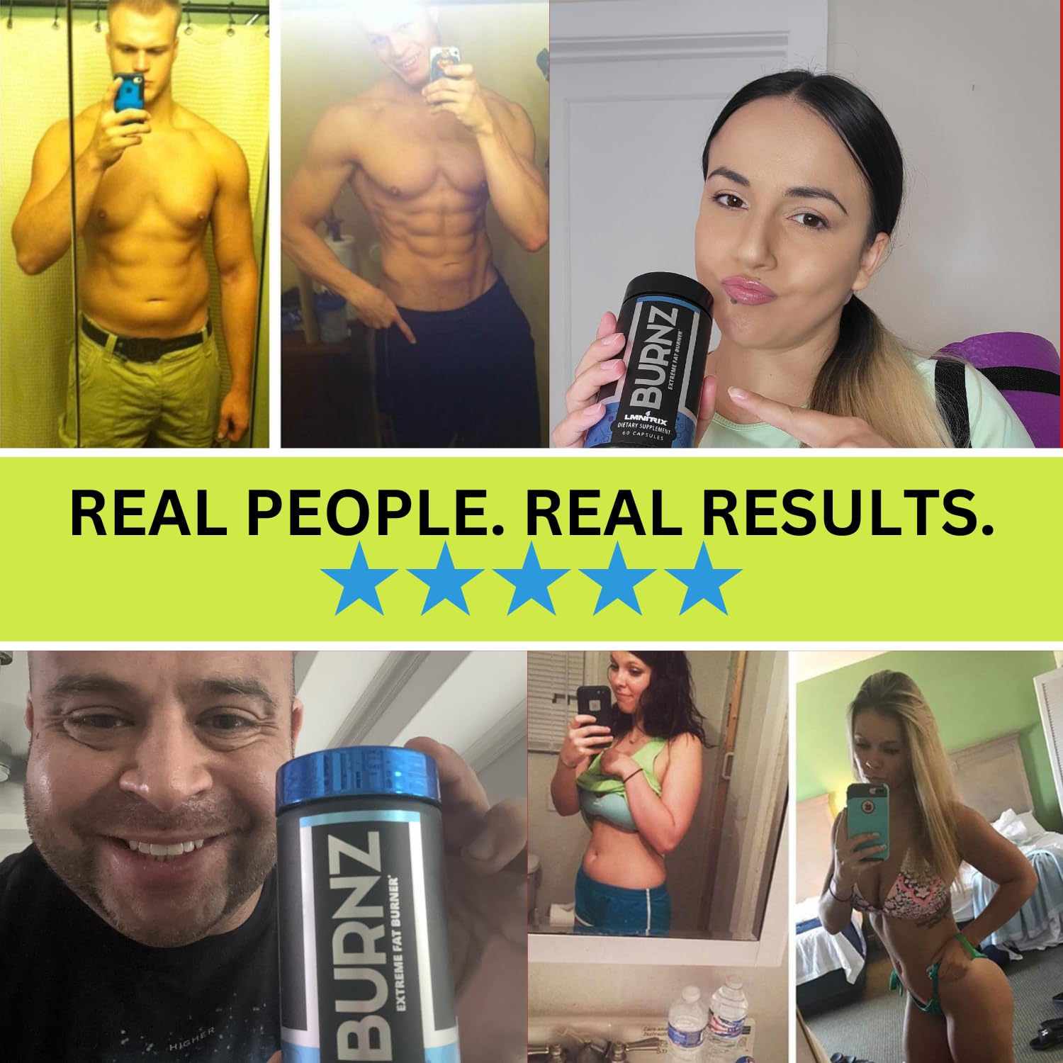 Burnz EXT label close-up showing Extreme Thermogenic Fat Burner