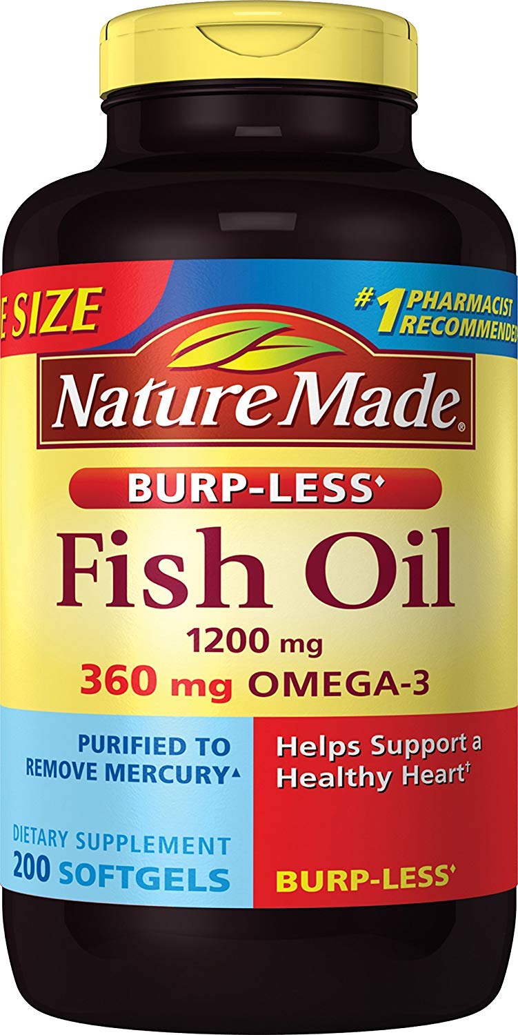 Burp-Less Fish Oil 1200 mg 200 softgels pack shot