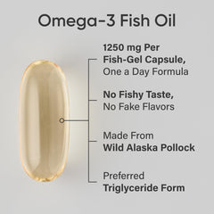 Close-up of burpless omega-3 softgel capsule