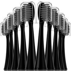 Burst compatible replacement toothbrush heads in black with dust cover cap