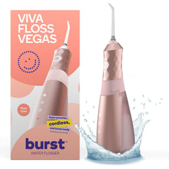 Front view of Burst Electric Water Flosser in Rose Gold
