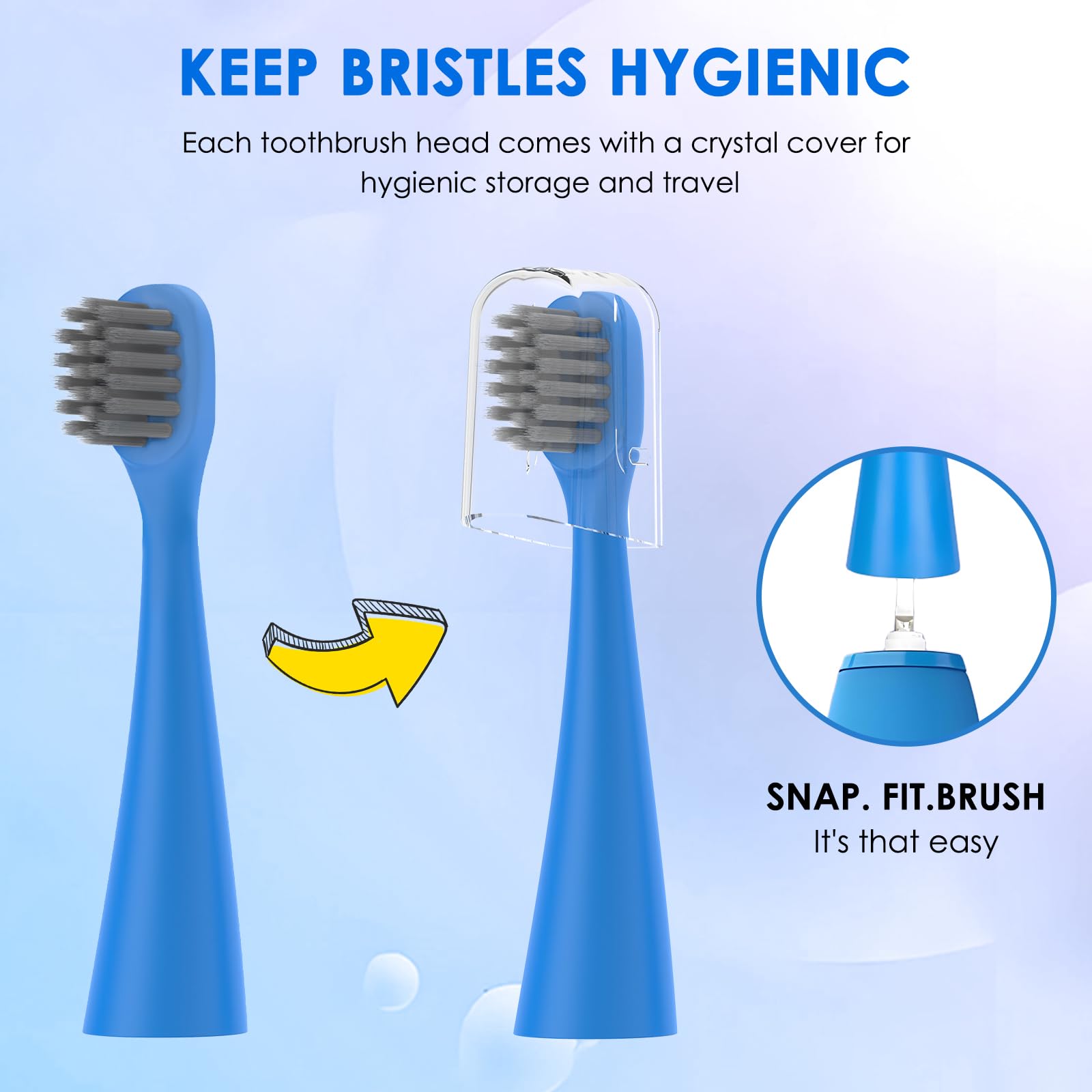 Close-up of ultra-soft rounded bristles on Burst Kids head