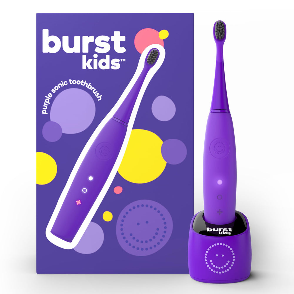 Burst Kids & Toddlers Electric Toothbrush Purple - front view