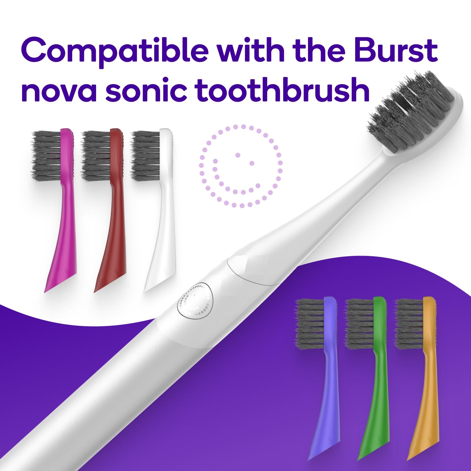 2-pack BURST Nova Sonic replacement heads in orange