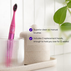 Tapered bristles reaching below the gumline
