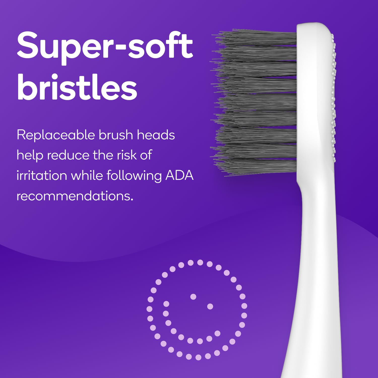 Soft-bristle brush head with timer feature and packaging