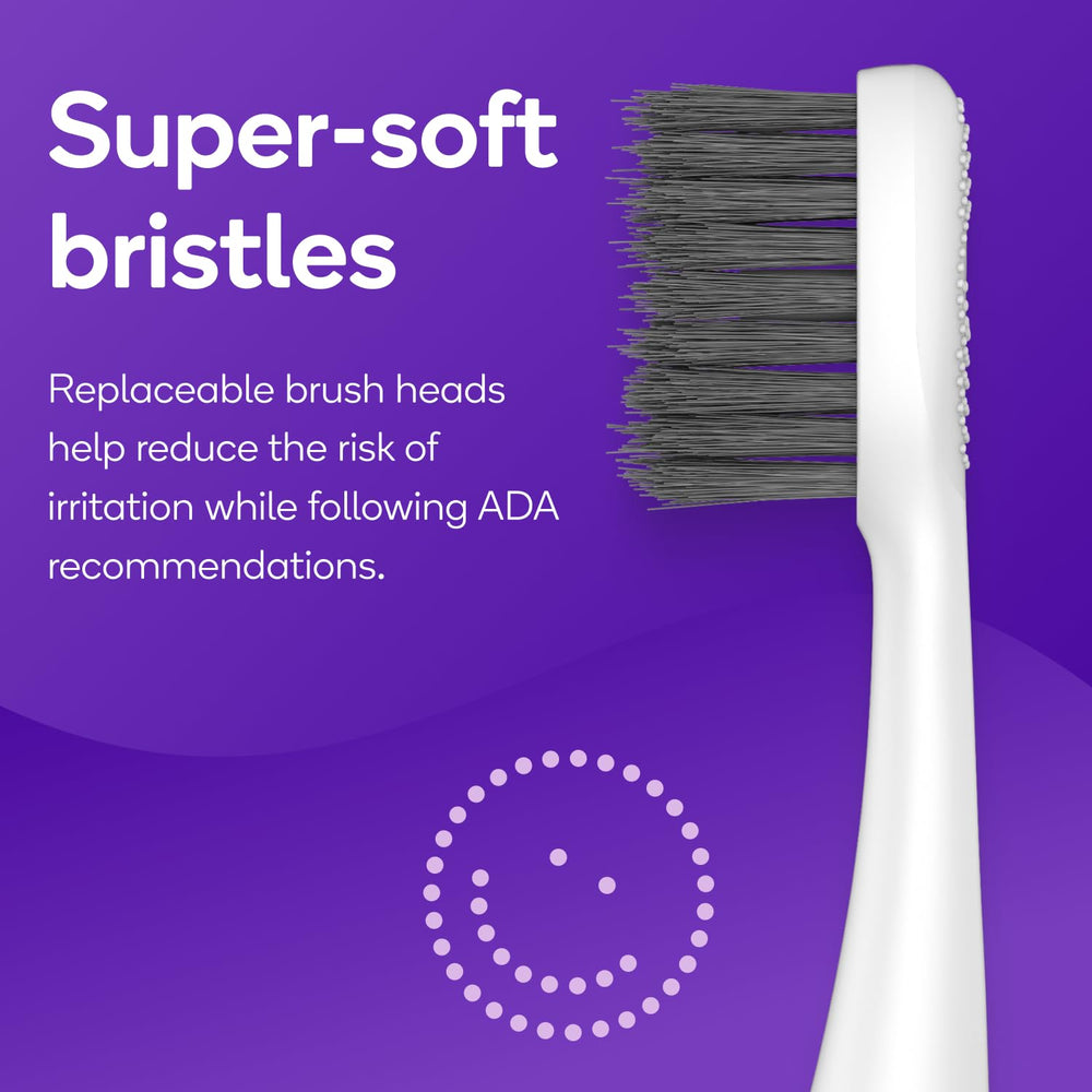 Soft-bristle brush head with timer feature and packaging