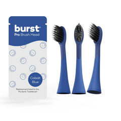 BURST Pro replacement heads cobalt blue 3-pack – front view
