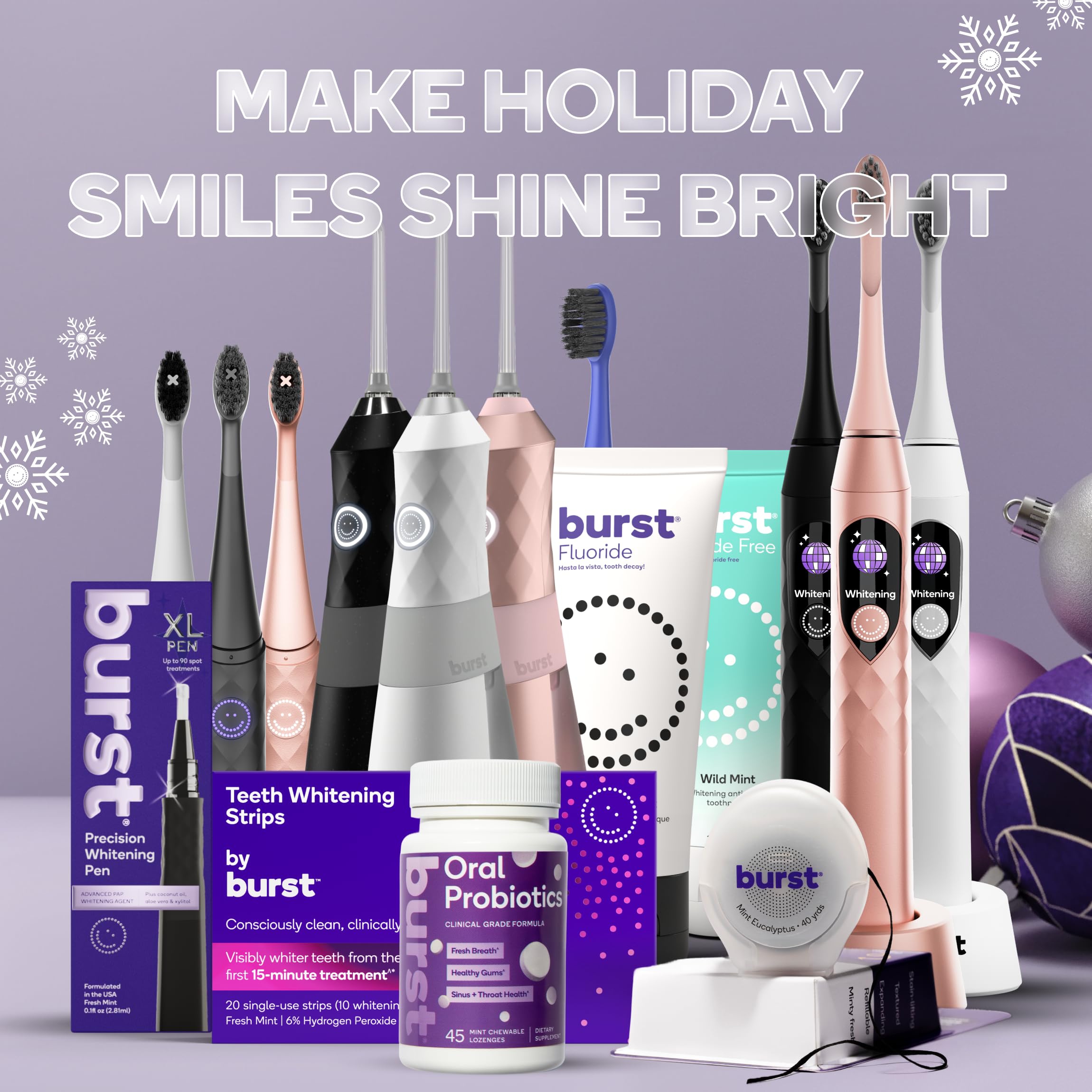 Person using Burst Pro Sonic Toothbrush Blue