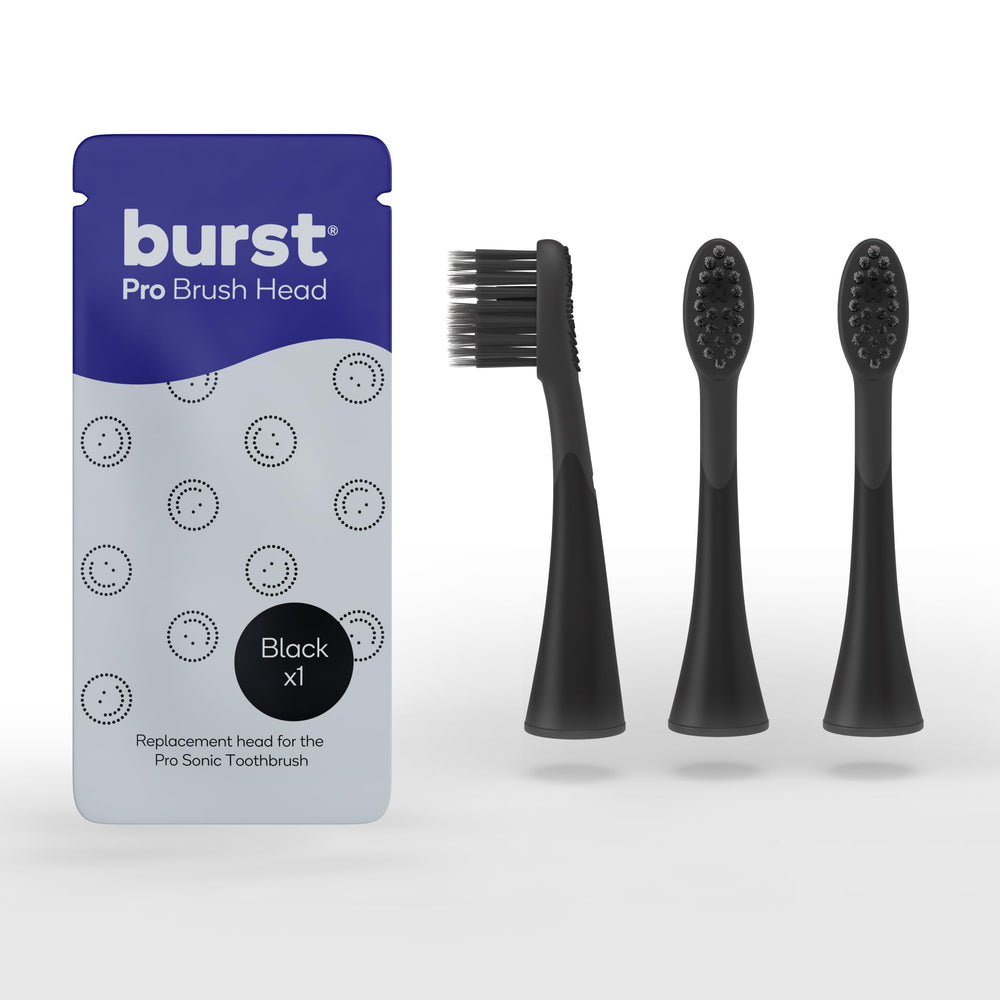 BURST Pro replacement heads for Sonic Electric Toothbrush – black, 3-pack