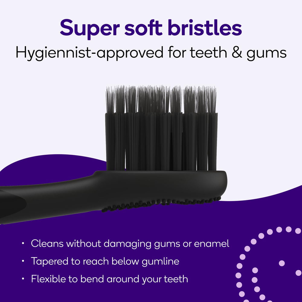 Close-up of tapered soft bristles for deep cleaning
