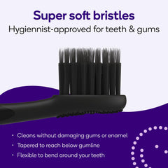 Close-up of tapered soft bristles for deep cleaning