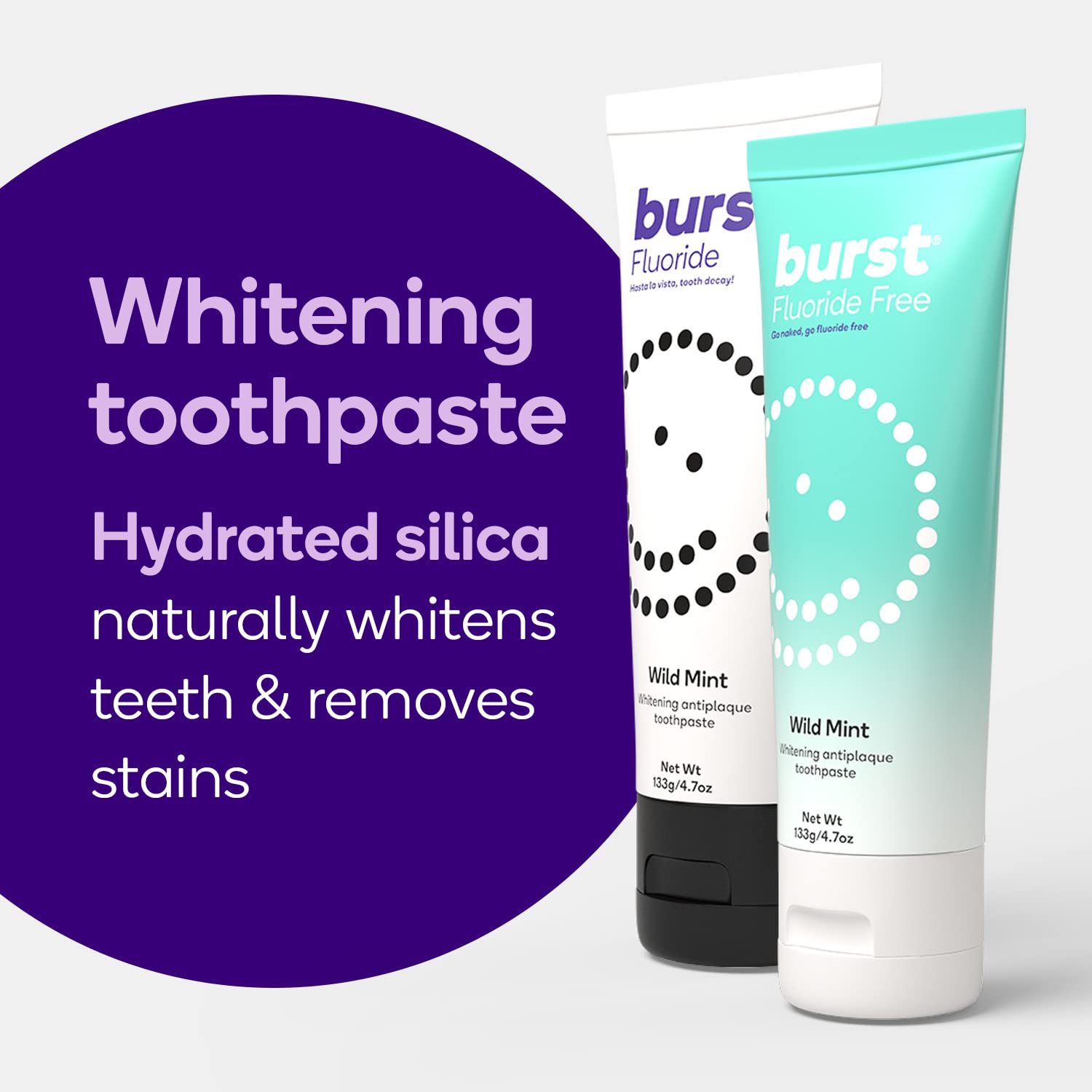 BURST Whitening Toothpaste 2-Pack tubes side by side