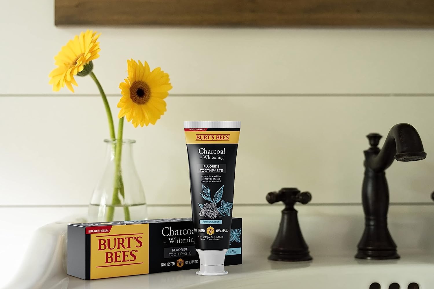 Recyclable carton packaging for Burt's Bees toothpaste