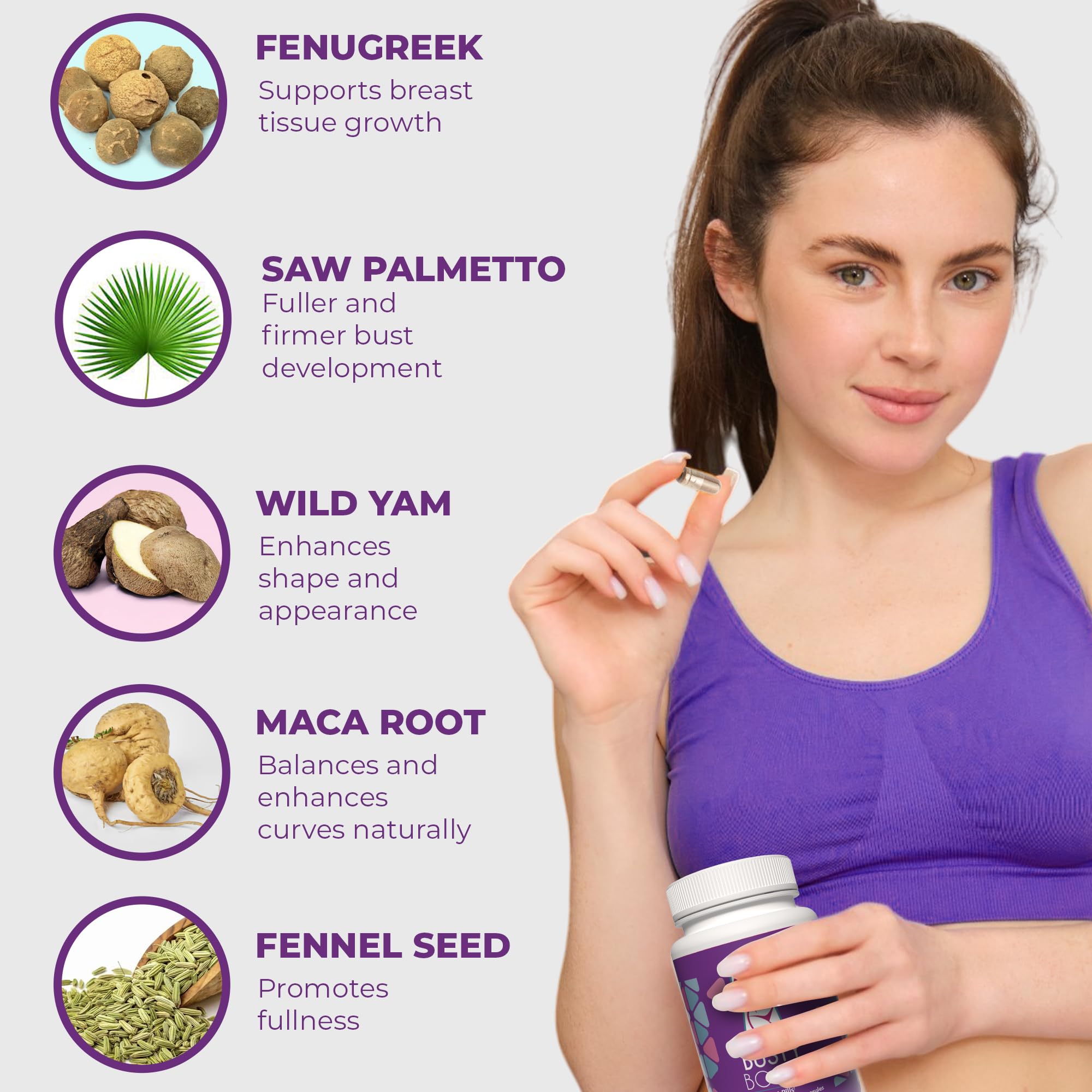 Infographic-style icon set highlighting product benefits
