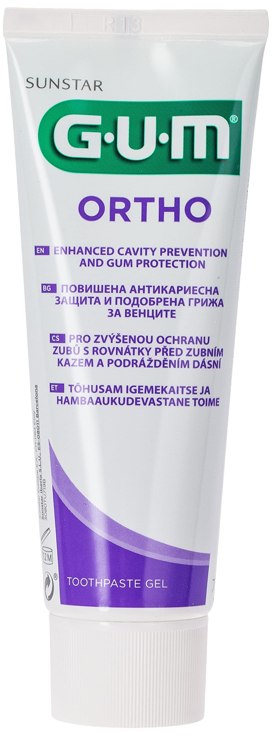 Butler G-U-M Ortho Gel Toothpaste 75 ml front label