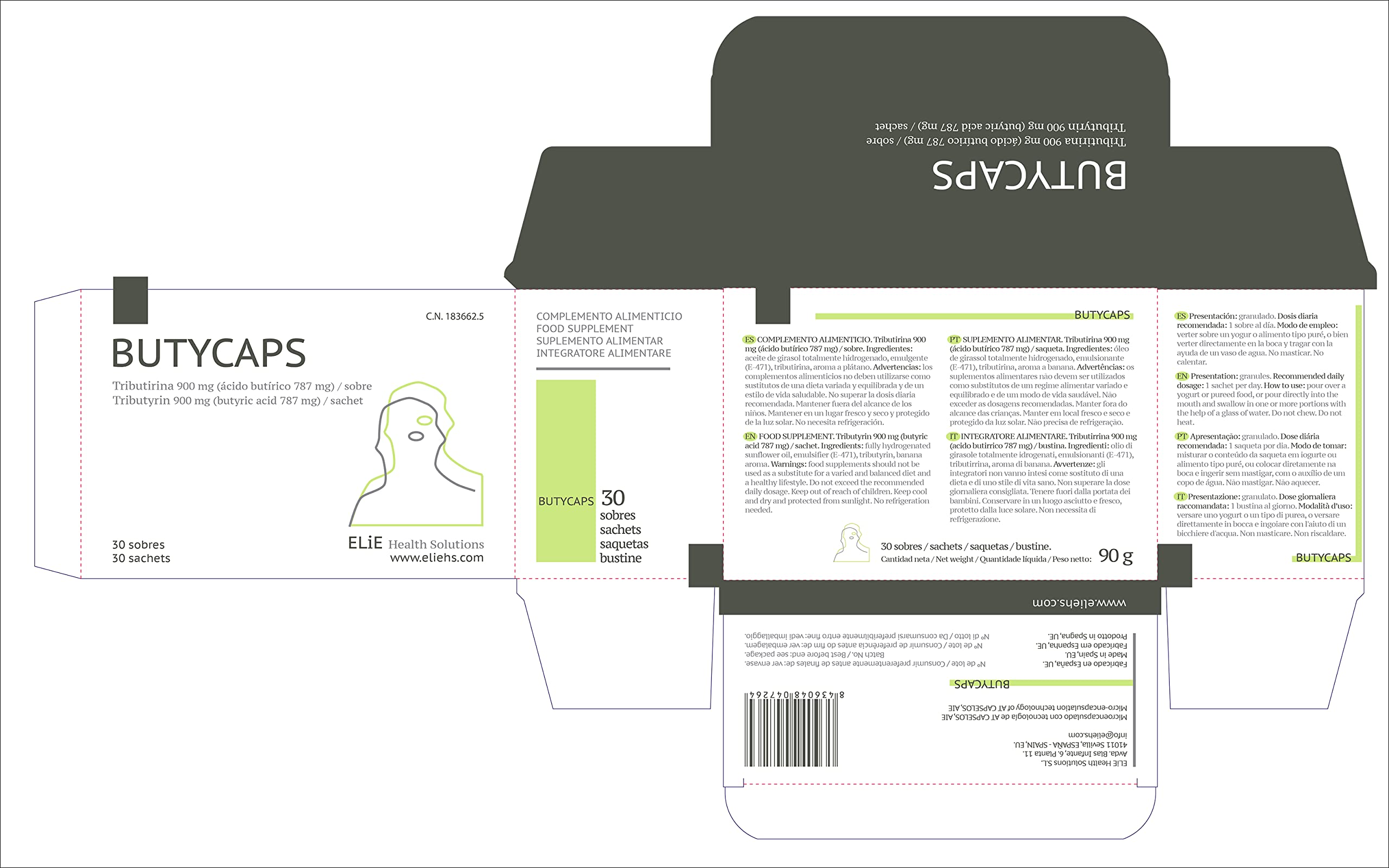 How to use Butycaps sachets with yogurt or water