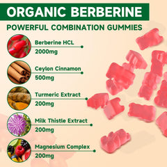 Ingredients list including Berberine, Cinnamon, Milk Thistle, and vitamins