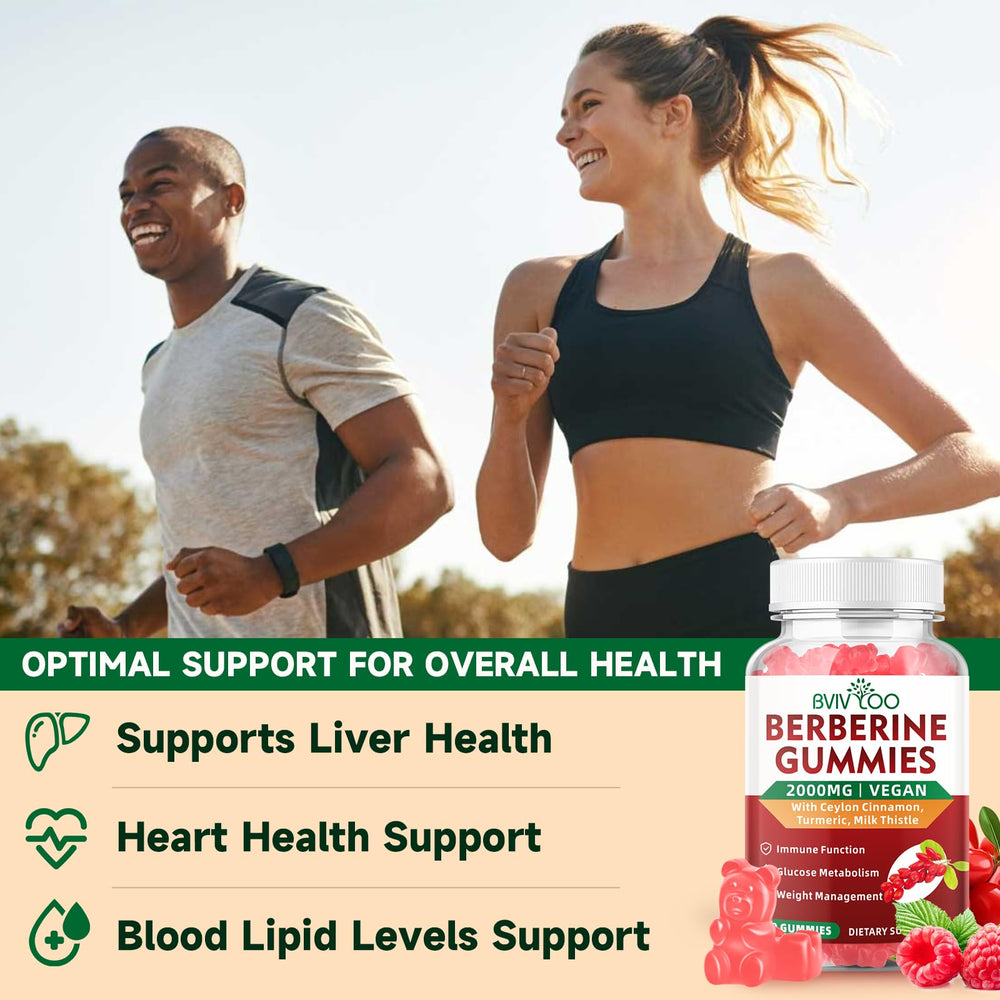 Raspberry-flavored Berberine Gummies close-up