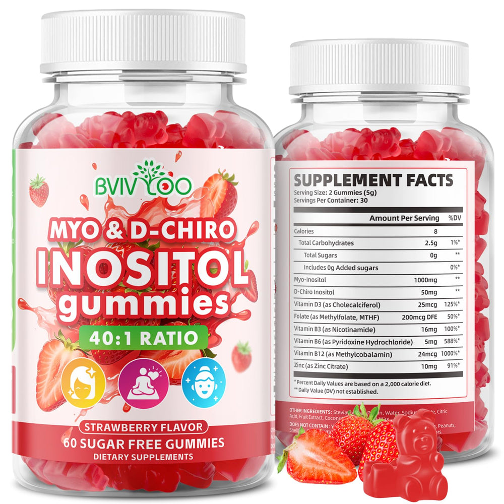 BVIVLOO front packaging showing strawberry gummies and supplement benefits