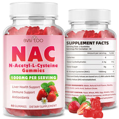 BVIVLOO NAC Gummies - front view with strawberry flavor packaging