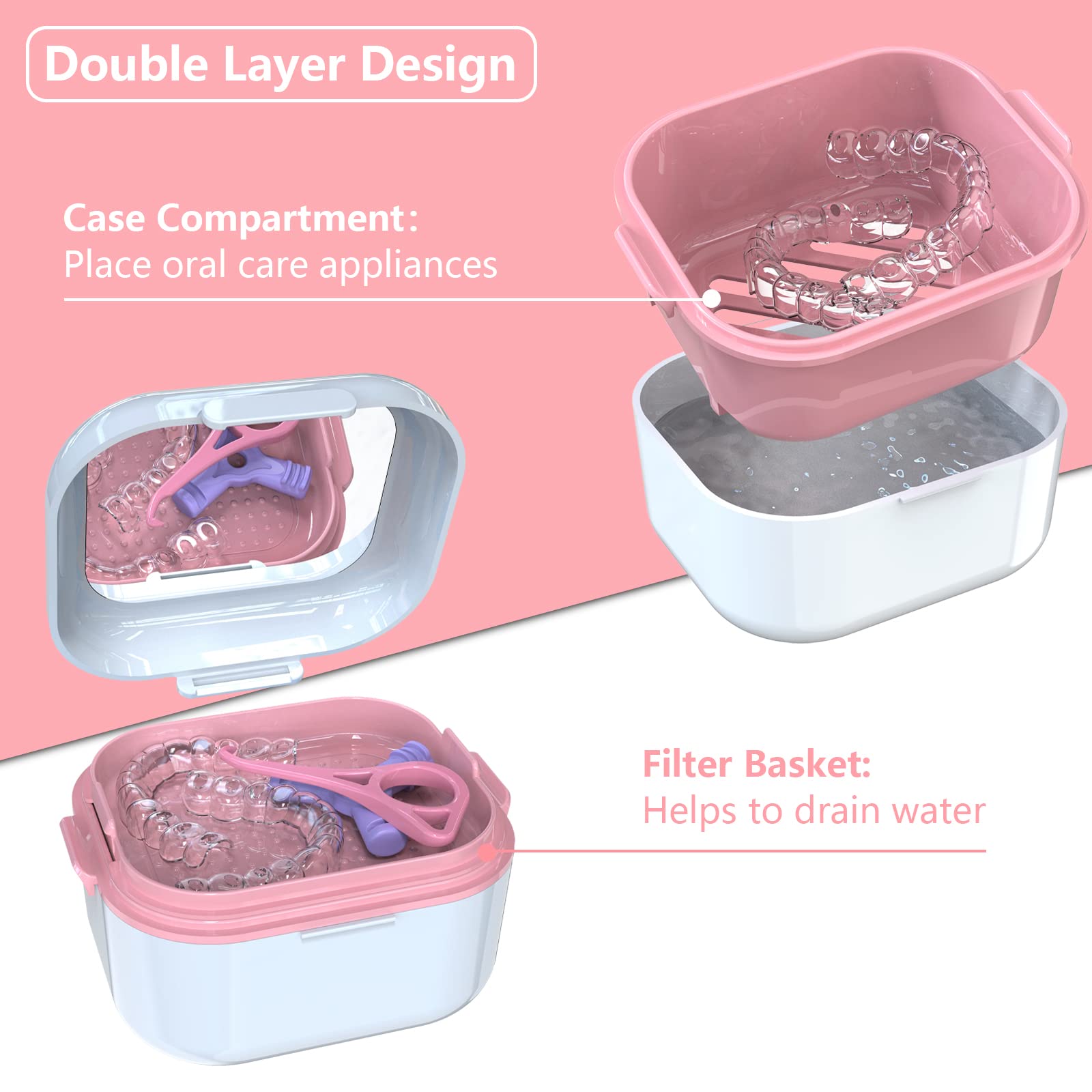 Non-perforated compartment for oral care appliances in BVN case