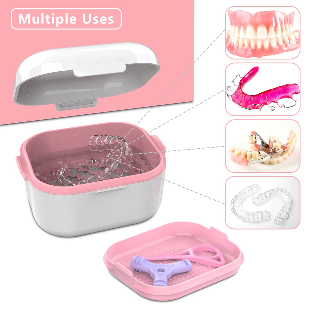 Retainer case with built-in mirror for easy wearing