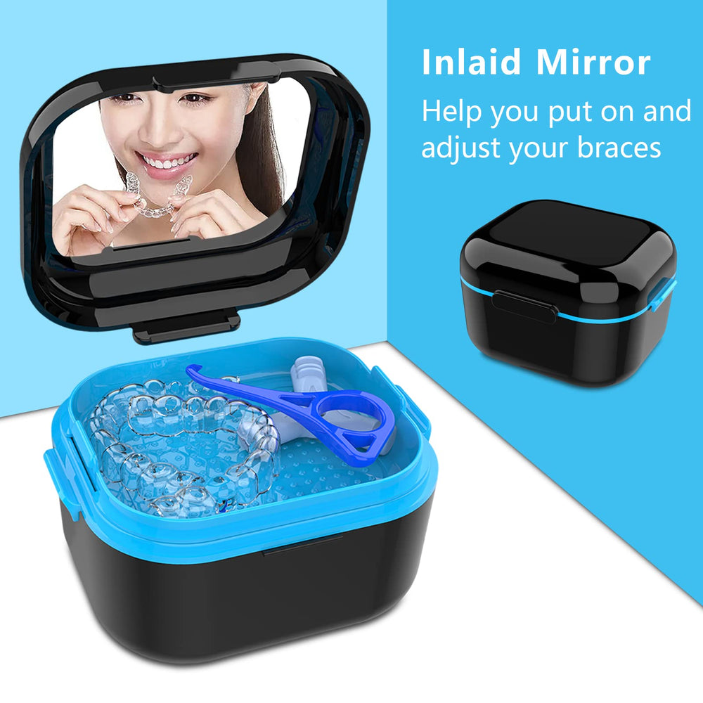 Large capacity denture case suitable for dentures and braces